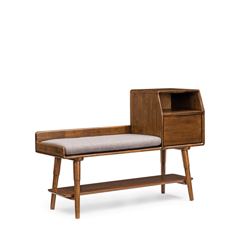 Wade Logan® Alesso Solid Wood Drawers Storage Bench Wayfair